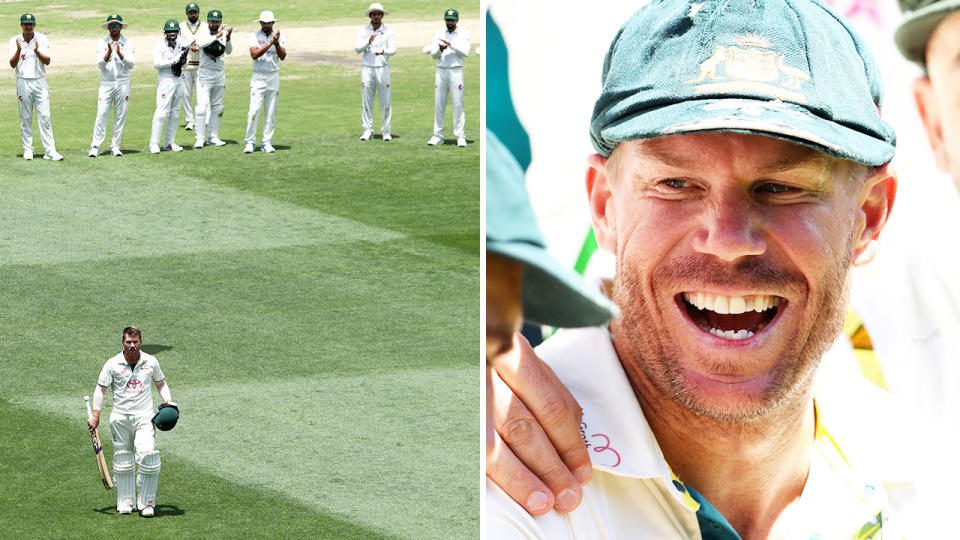 David Warner at the SCG after his final innings in Test cricket.