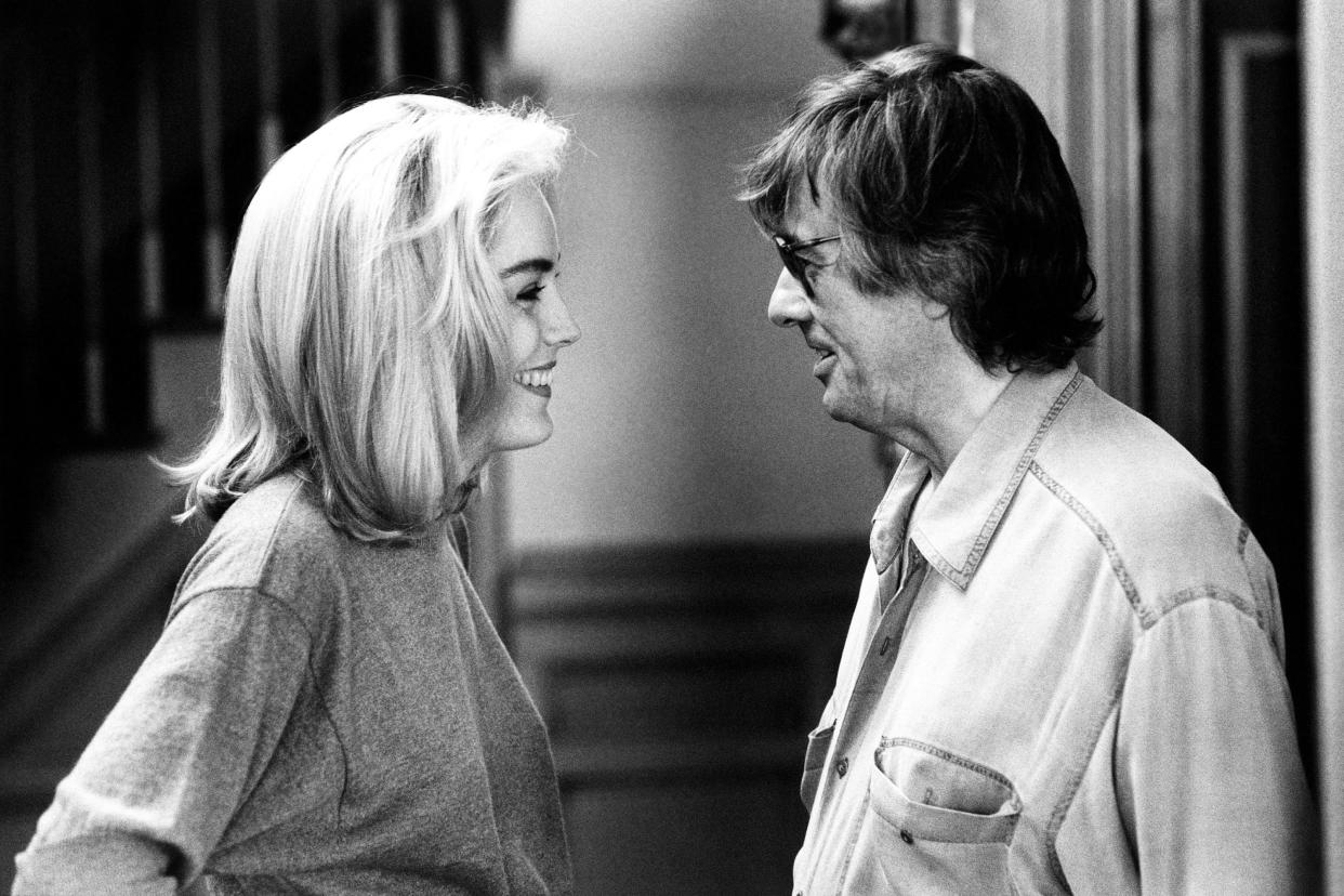 Stone and Paul Verhoeven on the set of 1992's Basic Instinct. (Photo: ©TriStar/courtesy Everett Collection)