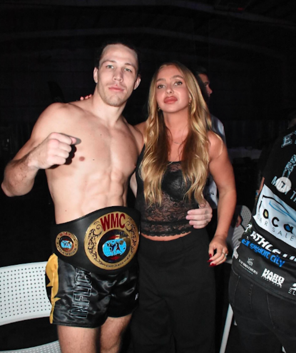 Eden Harper and Jayden Eynaud after his fight 