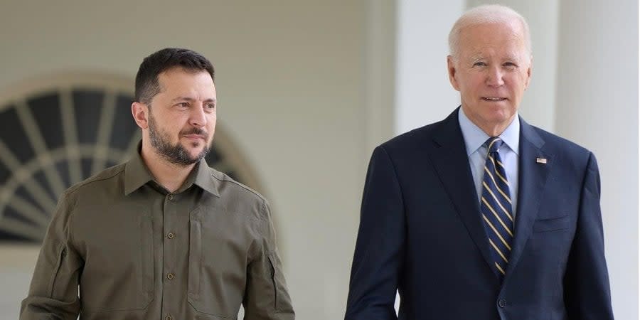 Volodymyr Zelenskyy and Joe Biden