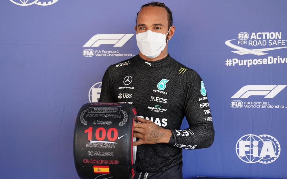 Lewis Hamilton claims remarkable 100th career pole position at Spanish GP - AFP