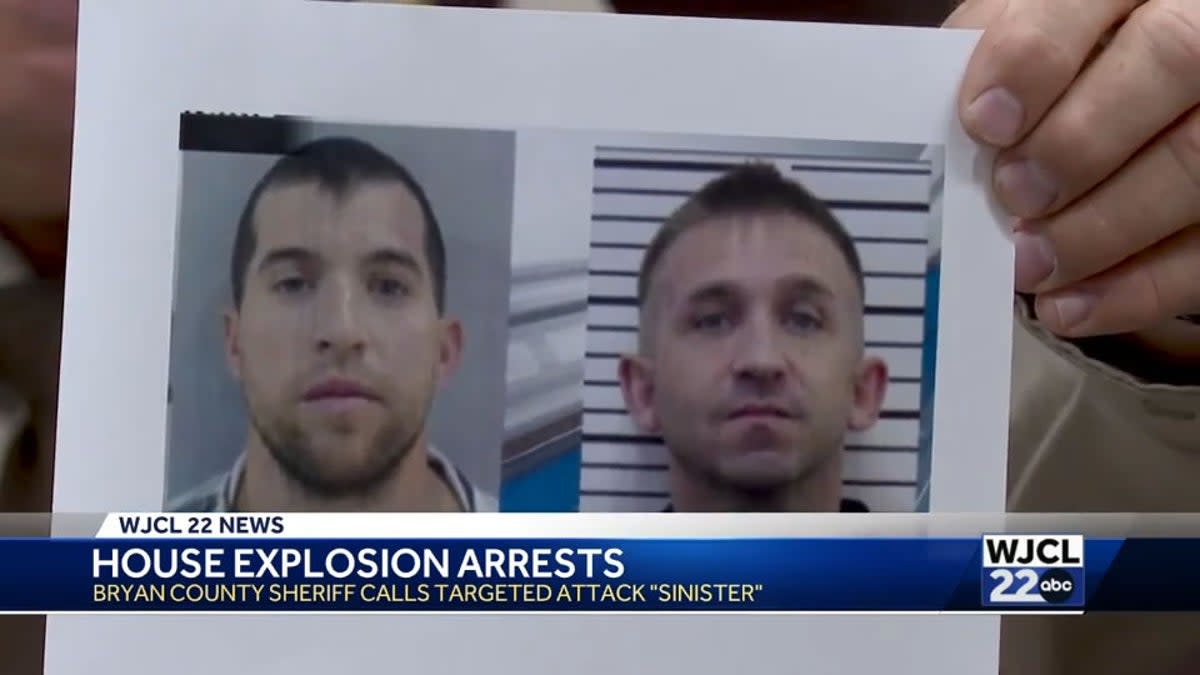 Stephen Glosser and Caleb Kinsey seen after their arrest in February 2023 (WJCL)