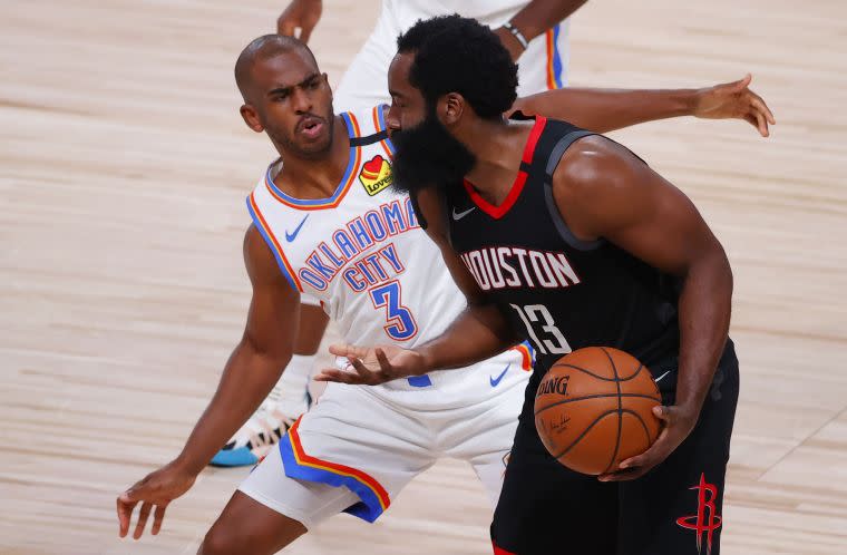 哈登(James Harden)第4戰看來沒啥力。法新社