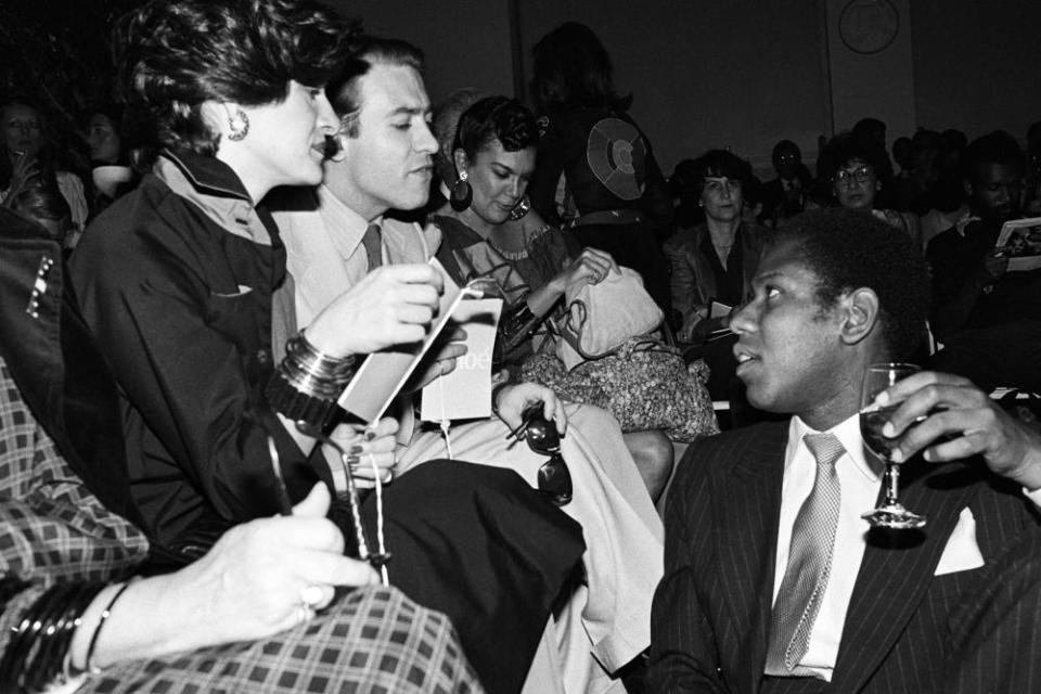 US Vogue's Andre Leon Talley with PalomaPicasso and her then husband, playwright Rafael Lopez-Sanchez, in 1979