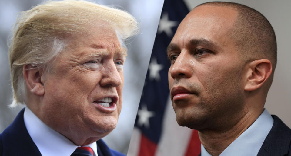 President Trump, Rep. Hakeem Jeffries (Photos: Manuel Balce Ceneta/AP, Alex Wong/Getty Images)