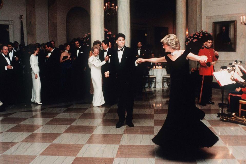 <p>The actor dressed for the White House state dinner in 1985 in a sharp tuxedo, and honored the Princess with a dance, too.</p>