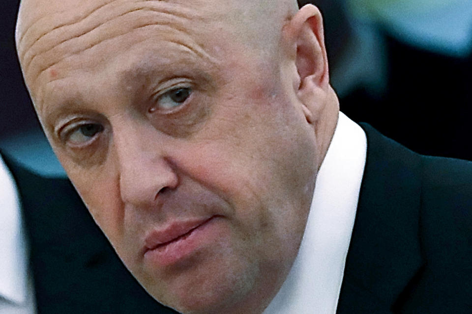 FILE - Russian businessman Yevgeny Prigozhin is shown prior to a meeting of Russian President Vladimir Putin and Chinese President Xi Jinping in the Kremlin in Moscow, Russia, July 4, 2017. The fighting for Soledar and Bakhmut again highlighted a bitter rift between the top military brass and Yevgeny Prigozhin, a rogue millionaire whose Wagner Group military contractor has played an increasing role in Ukraine.(Sergei Ilnitsky/Pool Photo via AP, File)