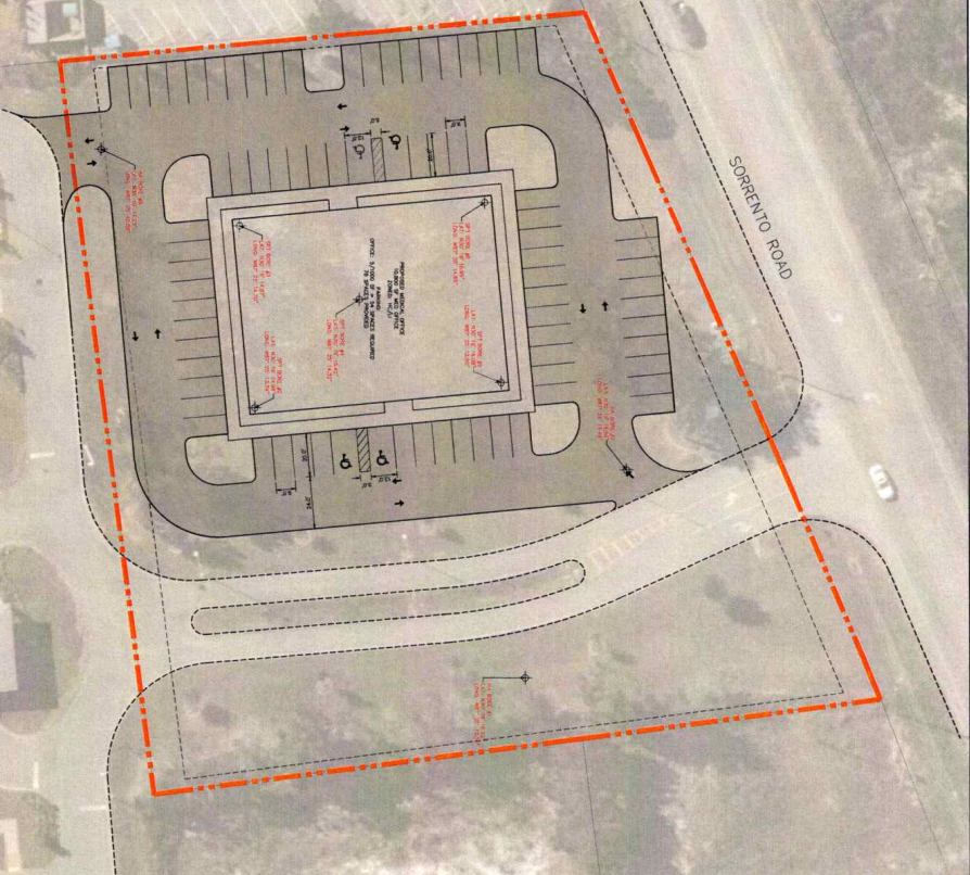 Sacred Heart's site plans for the proposed development of a new medical office off of Sorrento Road, filed with Escambia County on March 22.