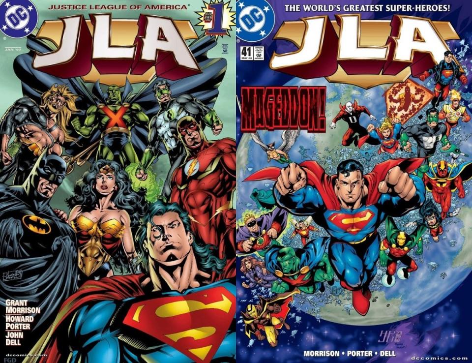 The Grant Morrison version of the Justice League of America, simply called JLA. 