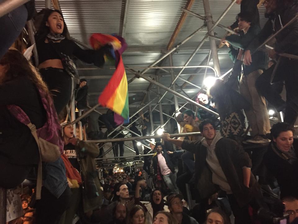 Protesters in Manhattan, New York.