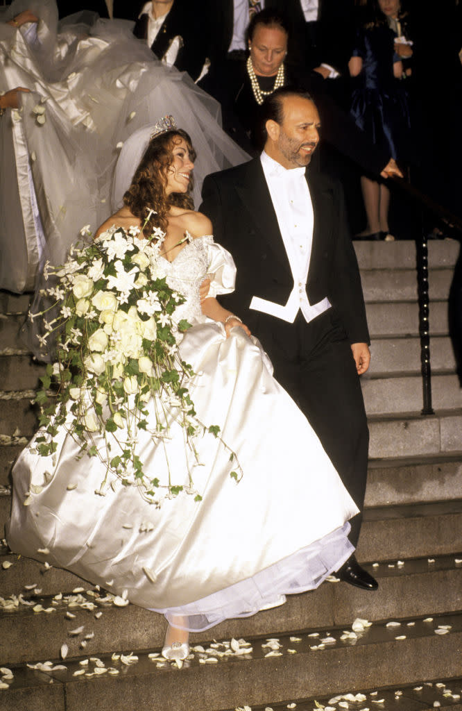 Mariah Carey and Tommy Mottola at their wedding in 1993.