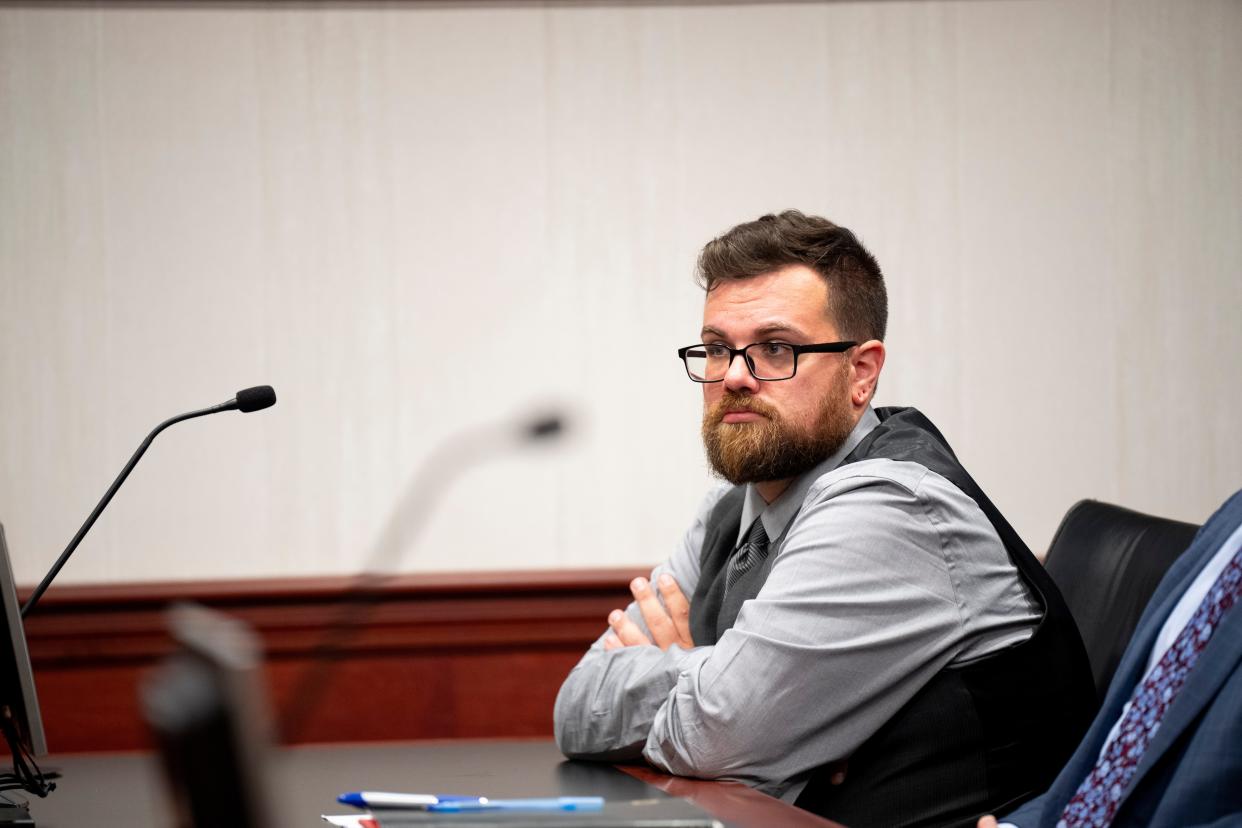 John Carter sits during his sentencing for the disappearance and death of Katelyn Markham at the Butler County Courthouse in Hamilton, Ohio, on Thursday.