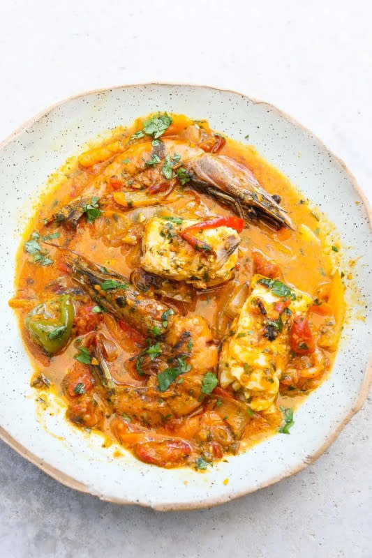 <p>Food Fidelity</p><p>This Moqueca, AKA Brazilian fish stew is a rich, creamy curry-like fish stew made with shrimp that is perfect for a festive holiday dinner or a Sunday dinner change-up.</p><p><strong>Get the recipe: <a href="https://www.foodfidelity.com/brazilian-fish-stew/" rel="nofollow noopener" target="_blank" data-ylk="slk:Brazilian Fish Stew (Moqueca Baiana);elm:context_link;itc:0;sec:content-canvas" class="link ">Brazilian Fish Stew (Moqueca Baiana)</a></strong></p>