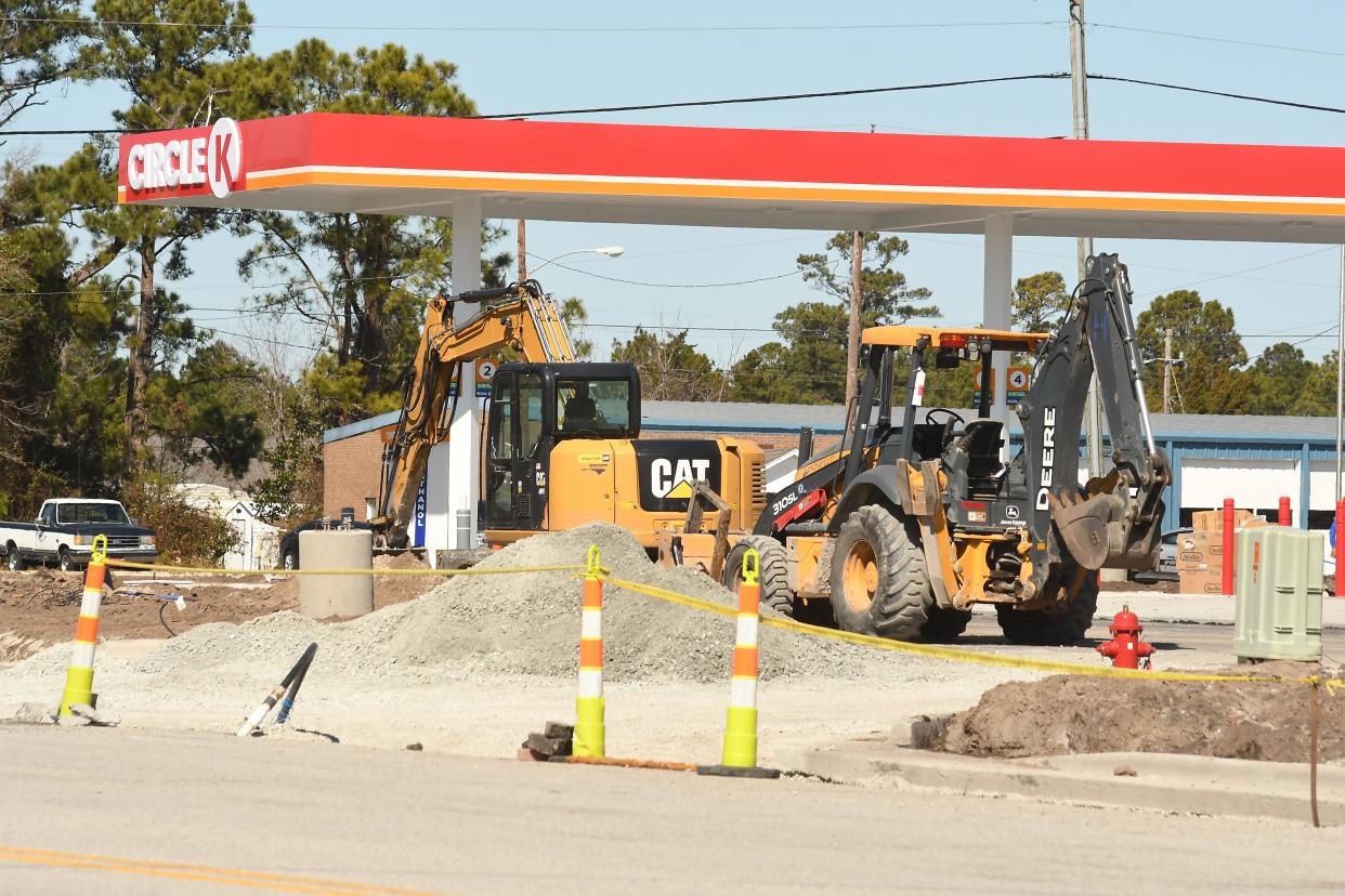 This Circle K, shown under construction in Holly Ridge in February, is now open. There are plans for another location of the convenience store chain in Scotts Hill off U.S. 17. [KEN BLEVINS/STARNEWS]