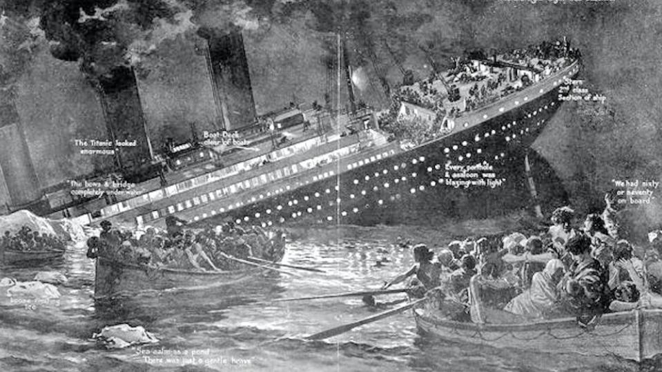 The sinking, which took nearly four hours, created a number of dramatic stories that were recounted by the survivors. - Credit: Courtesy Wikimedia Public