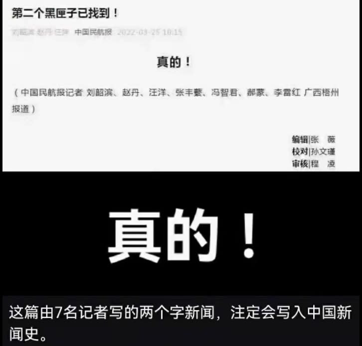 《中國民航報》一篇兩個字的新聞卻由10人共同完成。（圖／翻攝自王丹网站 Wang Dan's Page臉書）