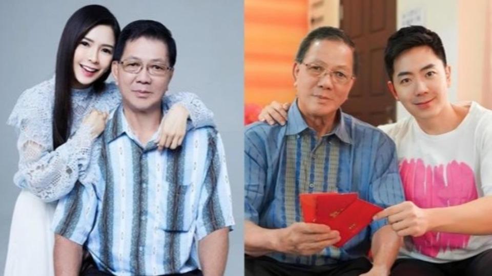 鍾曉玉（左）和鐘盛忠（右）在Facebook貼出與父親的合照悼念。（圖／翻攝自Facebook）