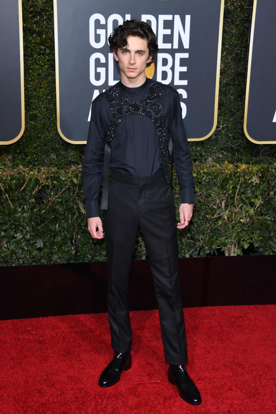 Timothée Chalamet attends the 76th Annual Golden Globe Awards