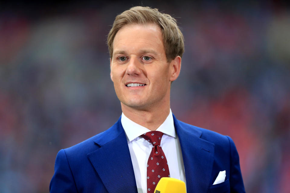 BBC presenter Dan Walker during the FA Cup Final at Wembley Stadium, London.