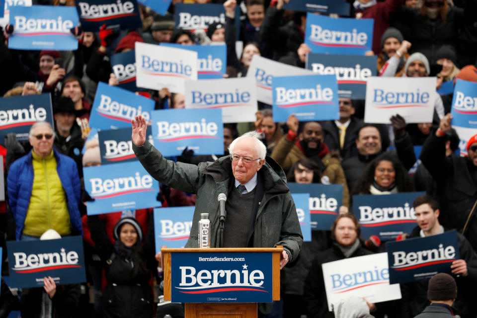 Sen. Bernie Sanders, I-Vt., speaks at a rally in Brooklyn on Saturday. (Photo: Andrew Kelly/Reuters)
