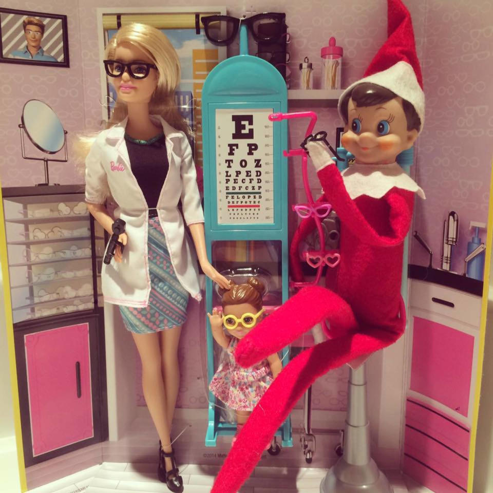 The Elf gets an eye exam...from Barbie! (Christie Pham)