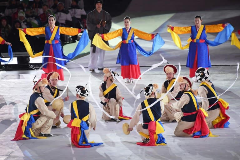 Artists perform during the closing ceremony of the Pyeongchang 2018 Winter Paralympic Games