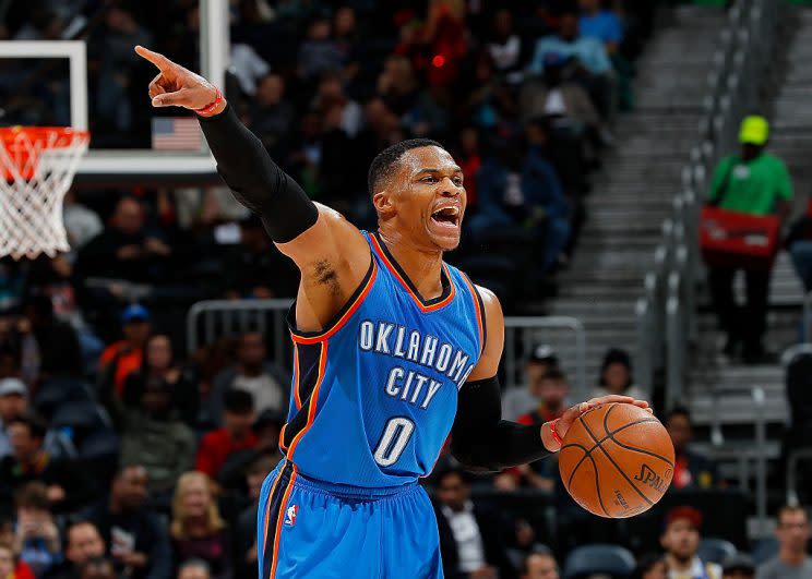 Russell Westbrook highlights this week's look at recent risers and fallers in fantasy hoops (Getty Images)