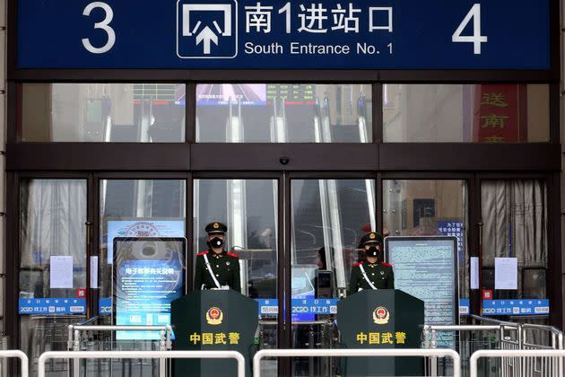 <p>La station de train Hankou fermée au public</p>