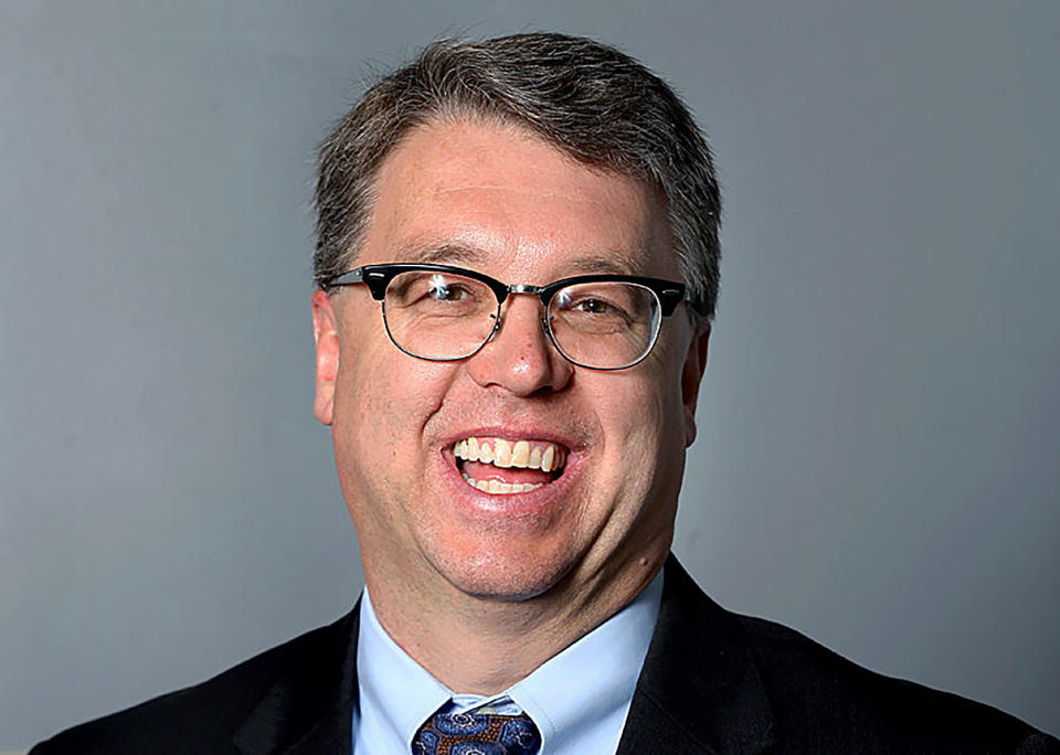 FILE - Brad Pfaff, former secretary, Wisconsin Department of Agriculture, Trade and Consumer Protection, in La Crosse, Wis., May 13, 2019. Pfaff is running for a Congressional seat in the Nov. 8 election. (La Crosse Tribune via AP, File)