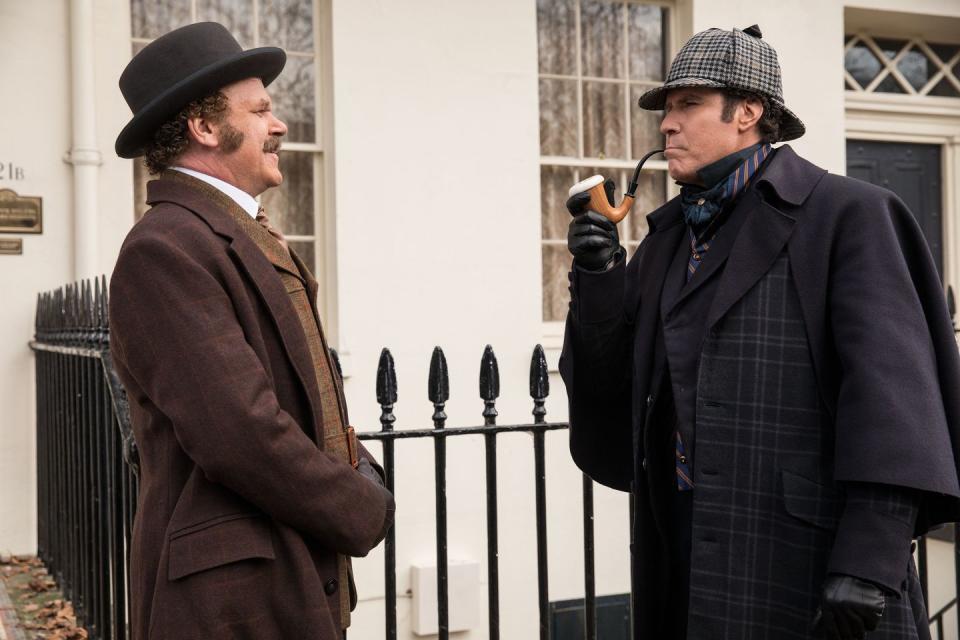 <p>With their comedic take on Sherlock and Watson's relationship, Ferrell and John C. Reilly offer some of the more over-the-top performances on this list in 2018's <em>Holmes & Watson</em>.</p><p><a class="link " href="https://www.youtube.com/watch?v=brjkpRBpFnc" rel="nofollow noopener" target="_blank" data-ylk="slk:Watch a clip.;elm:context_link;itc:0;sec:content-canvas">Watch a clip.</a></p>