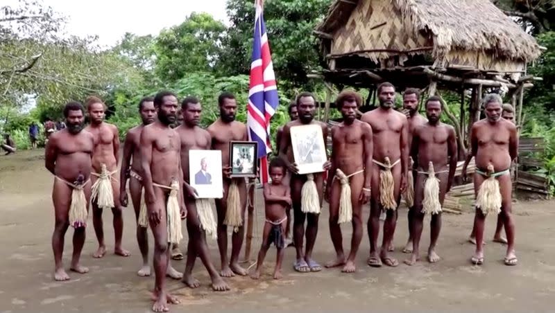 FILE PHOTO: Prince Philip worshippers on the Vanuatu Island of Tanna hold mourning ceremony for the late Duke