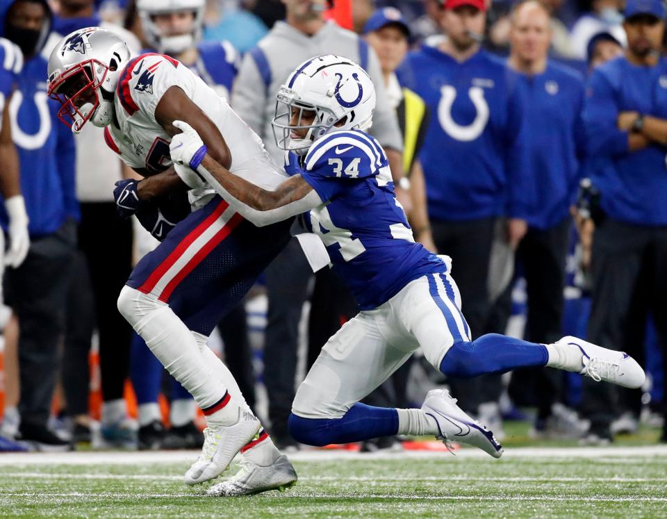 Indianapolis Colts cornerback Isaiah Rodgers has two interceptions this season, his first with significant playing time on defense.