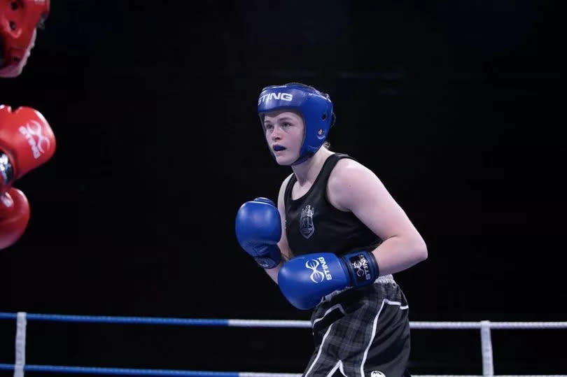 Renton boxer Caitlin Kelly in action April 2024