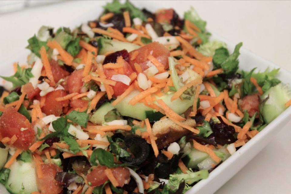 A chopped salad from Dough Boys offers unlimited customization.