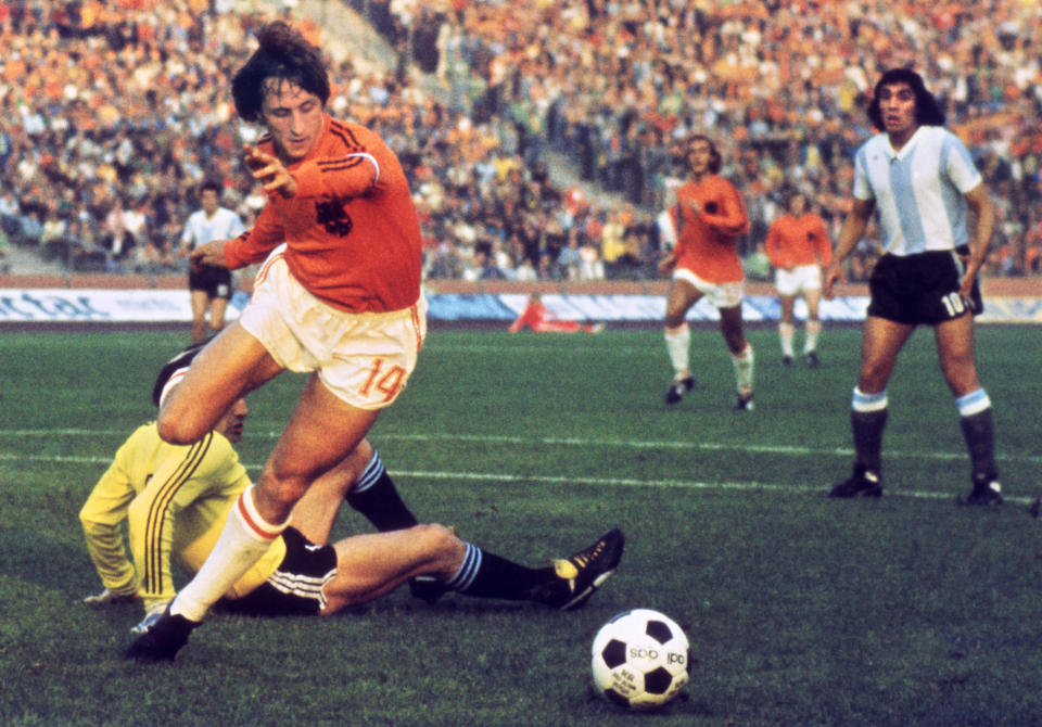 The Dutch master: Iconic Johan Cruyff is widely considered the best ever player to play for the Netherlands