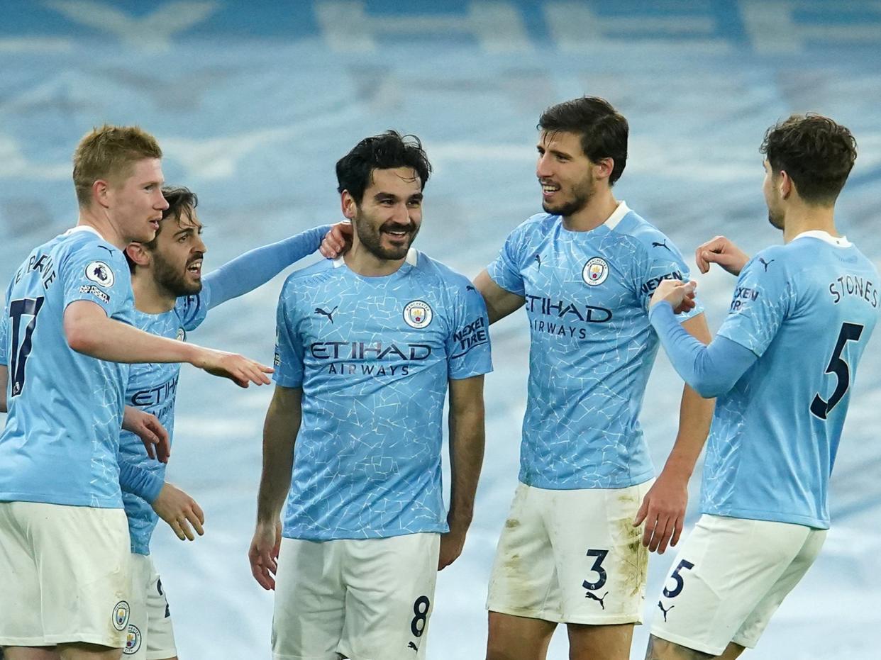 Manchester City players celebrate en route to the 2020/21 Premier League title (Getty Images)