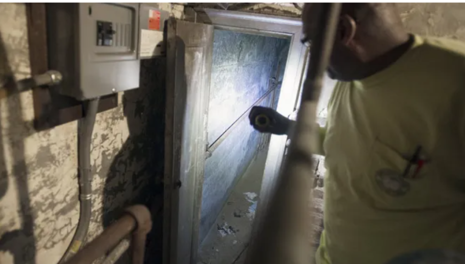 This passage connects both sides of York’s Continental Square comfort stations. A second passage connects the basement of One South Boutique Hotel and Venue on Continental Square’s southeast corner. The city’s Ray Ferguson gives the tour in 2014.