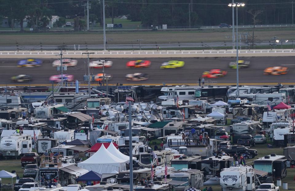 Daytona's infield often resembles an RV resort during race weekends.