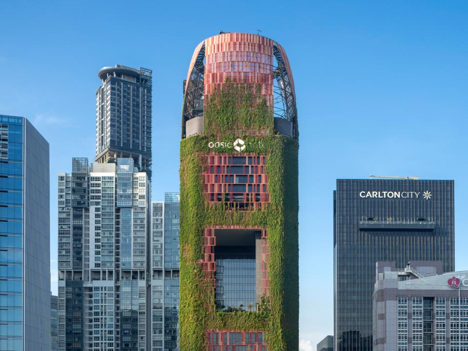 There are 54 species of plants and trees in the building, including 33 of which are found in the sky gardens.