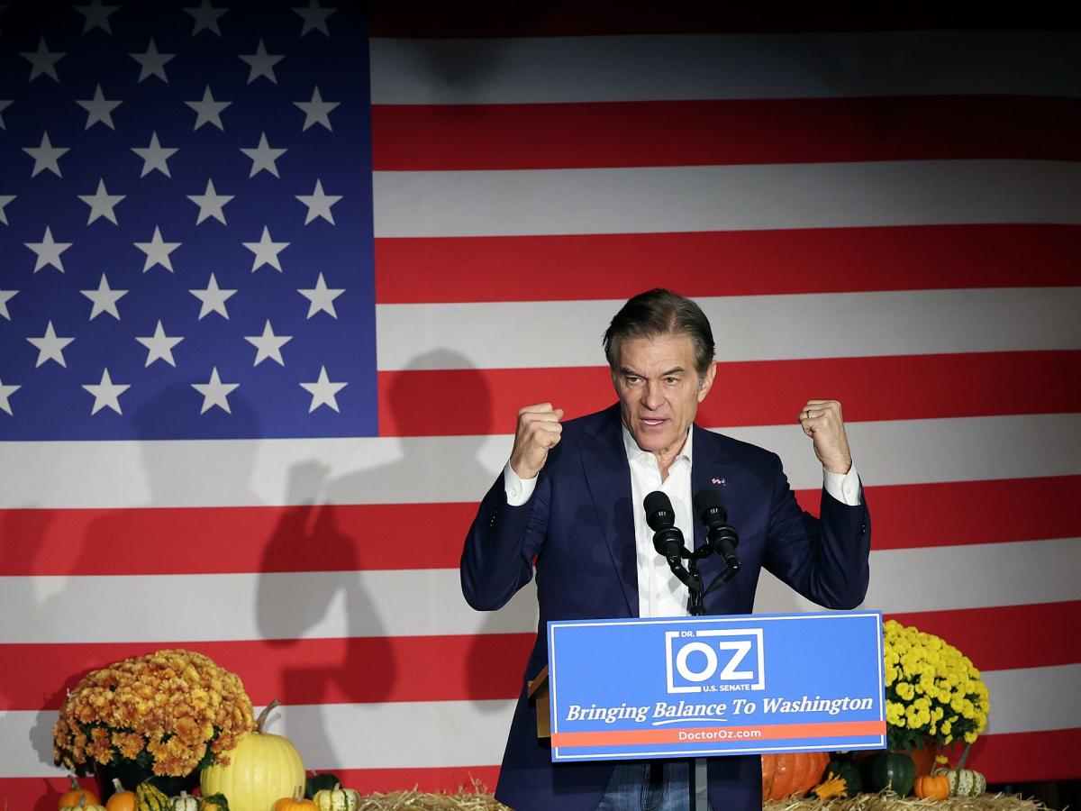 GOP's Oz Edges Past Fetterman in Key Senate Race in Pennsylvania