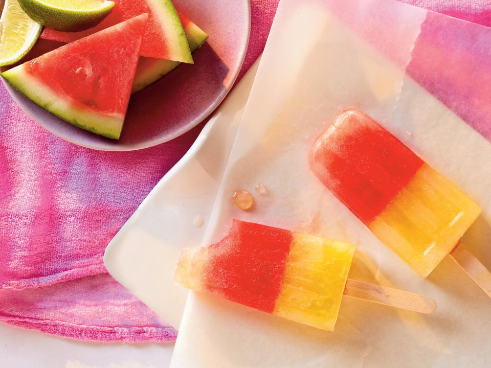 Minted Watermelon and Lemon Ice Pops