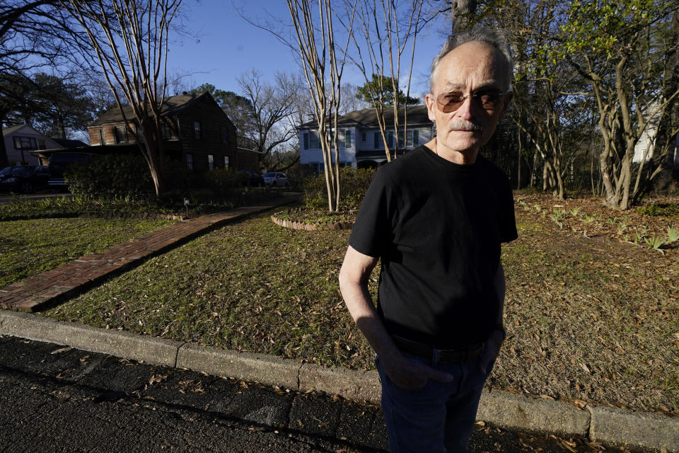 Dan Piersol, a retired art museum curator who lives in a neighborhood that would be patrolled by the state-run Capitol Police in Jackson, Miss., said Feb. 13, 2023, that he objects to a wider jurisdiction for the Capitol Police and to the creation of a court with appointed rather than elected judges. (AP Photo/Rogelio V. Solis)