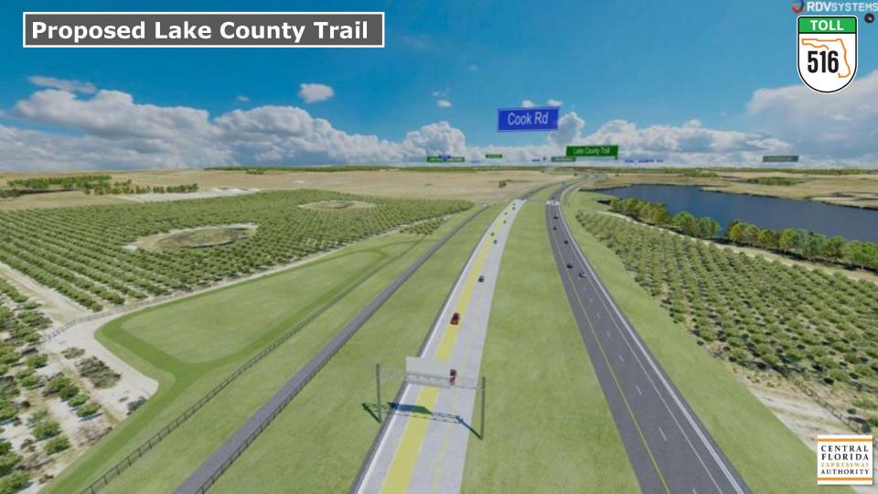 The CFX Authority is planning a multi-use trail as part of the State Road 516 project.