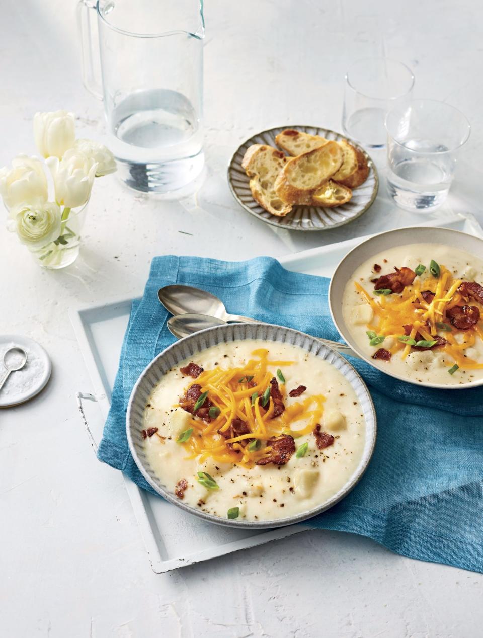 Creamy Cheddar-Potato Soup with Bacon