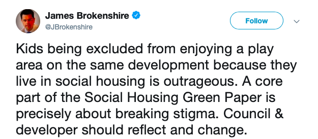 <em>Housing Secretary James Brokenshire tweeted his thoughts on the claims (Twitter)</em>