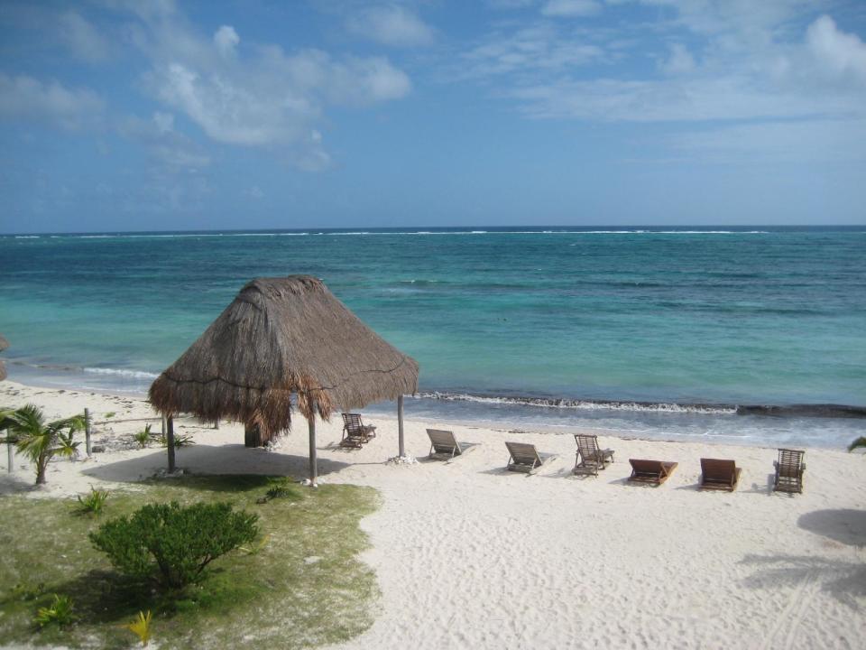 This December 2011 photo shows the beach at the Mayan Garden Inn near Majahual in Costa Maya, Mexico. This region of Mexico is located on the coast of the Western Caribbean, south of Cancun and the Riviera Maya. (AP Photo/Kim Curtis)