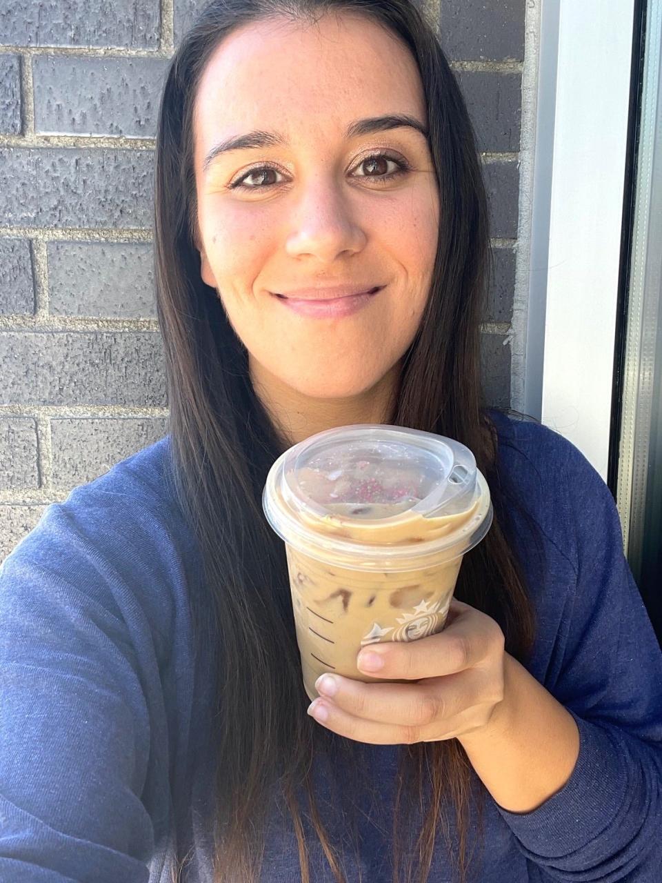 Anneta with Starbucks Iced Sugar Cookie Latte