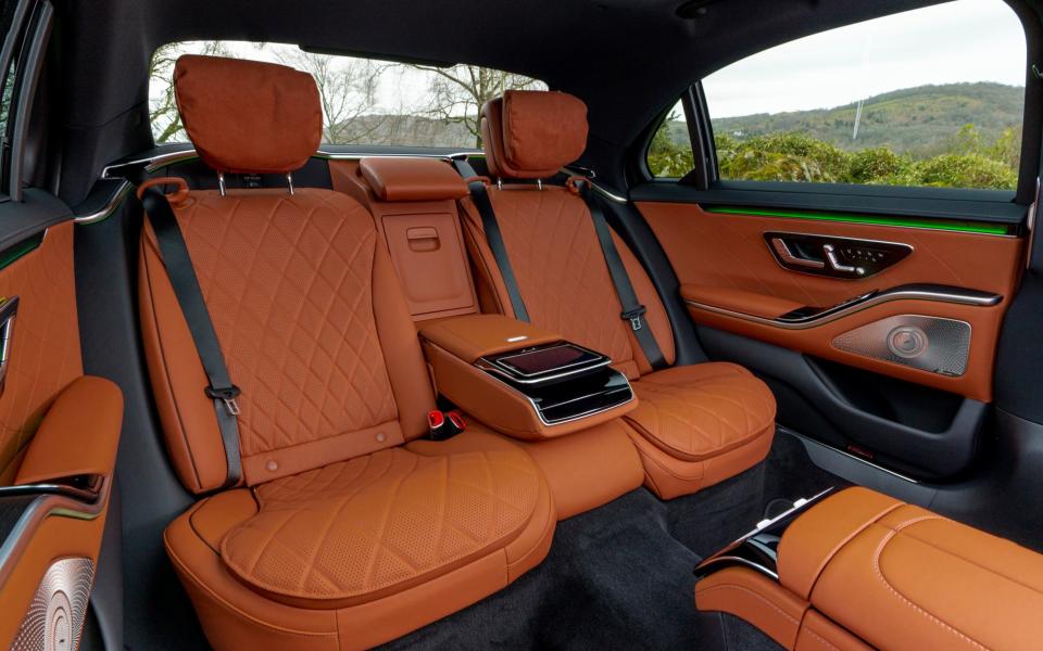 You can have a standard three-seat bench in the S-Class, or long-wheelbase versions are available with a two-seat executive seating layout