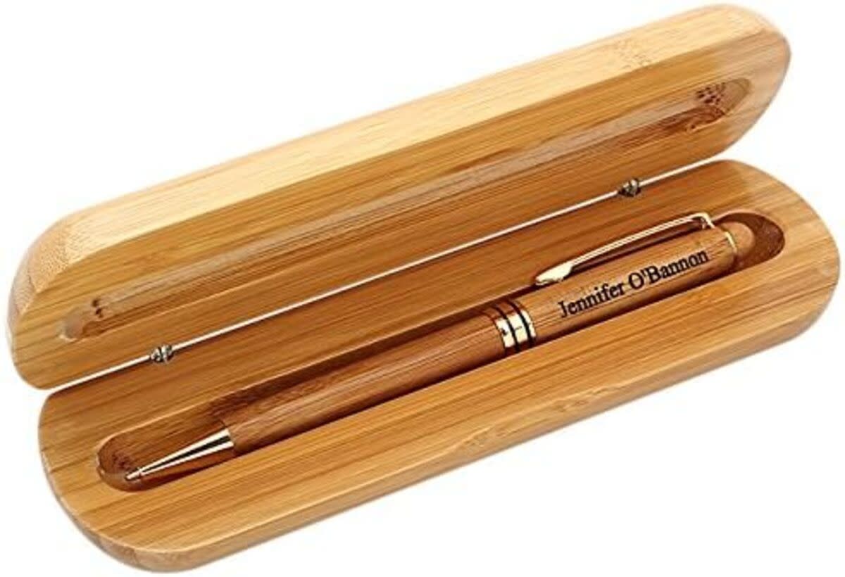 Executive Gift Shoppe Personalized Bamboo Wood Pen & Case Set