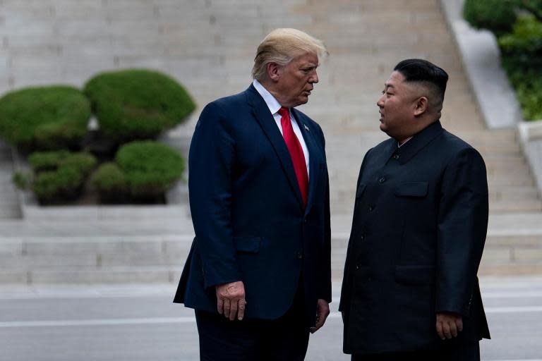 Fox News hosts were open about the conservative channel’s bias in a segment on Donald Trump’s visit to North Korea, admitting that “if it were the adversary” travelling to meet with Kim Jong-un, they’d have no praise.“Of course they’re going to attack him,” host Greg Gutfeld said on a Monday episode of The Five, referring to criticism of Mr Trump’s visit to the Demilitarized Zone separating North and South Korea. “That’s what you would do.”“And let’s be honest,” Mr Gutfeld continued, “if it were the adversary—an adversary from your party on the other side, we would do the same thing.”Fox News has long been a conservative news organisation, but its relationship to the Trump administration is unprecedented. The president is known to mimic talking points from the channel’s programmes, especially its early morning shows, on a regular basis. Acknowledgement of this has reportedly been used to deliver messages to Mr Trump regarding desired policy and opinions.Mr Trump is also known to speak to Fox host Sean Hannity on the phone on nearly “most weeknights.” In a recently released transcript from Paul Manafort’s trial, it was revealed that the conservative talking head was also exceptionally close with the president’s former campaign manager.In response to Mr Gutfeld’s comments, fellow host Jesse Watters mockingly yelled “How dare Obama meet with a dictator with no preconditions?” Juan Williams, the liberal representation on the show, later pointed out that the response to former president Barack Obama’s attempts to meet with leaders of Cuba, Iran, and even North Korea were regularly brushed off for the same reasons critics call Trump’s meeting a farce. Mr Gutfeld jumped in right away. “Couldn’t trust Obama, though,” he said. The cast laughed.